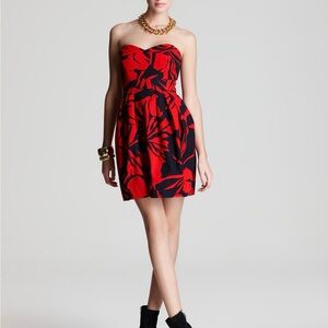 Shoshanna Dress - Mia Tropical Print Strapless Dress